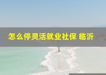 怎么停灵活就业社保 临沂